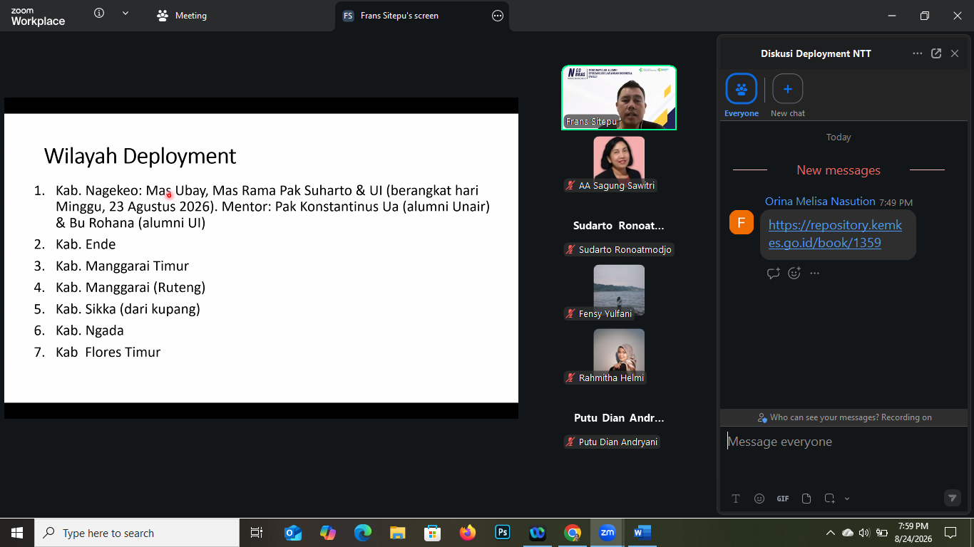 Tim FETP Udayana Bersiap untuk Pelepasan ke Kabupaten Sikka