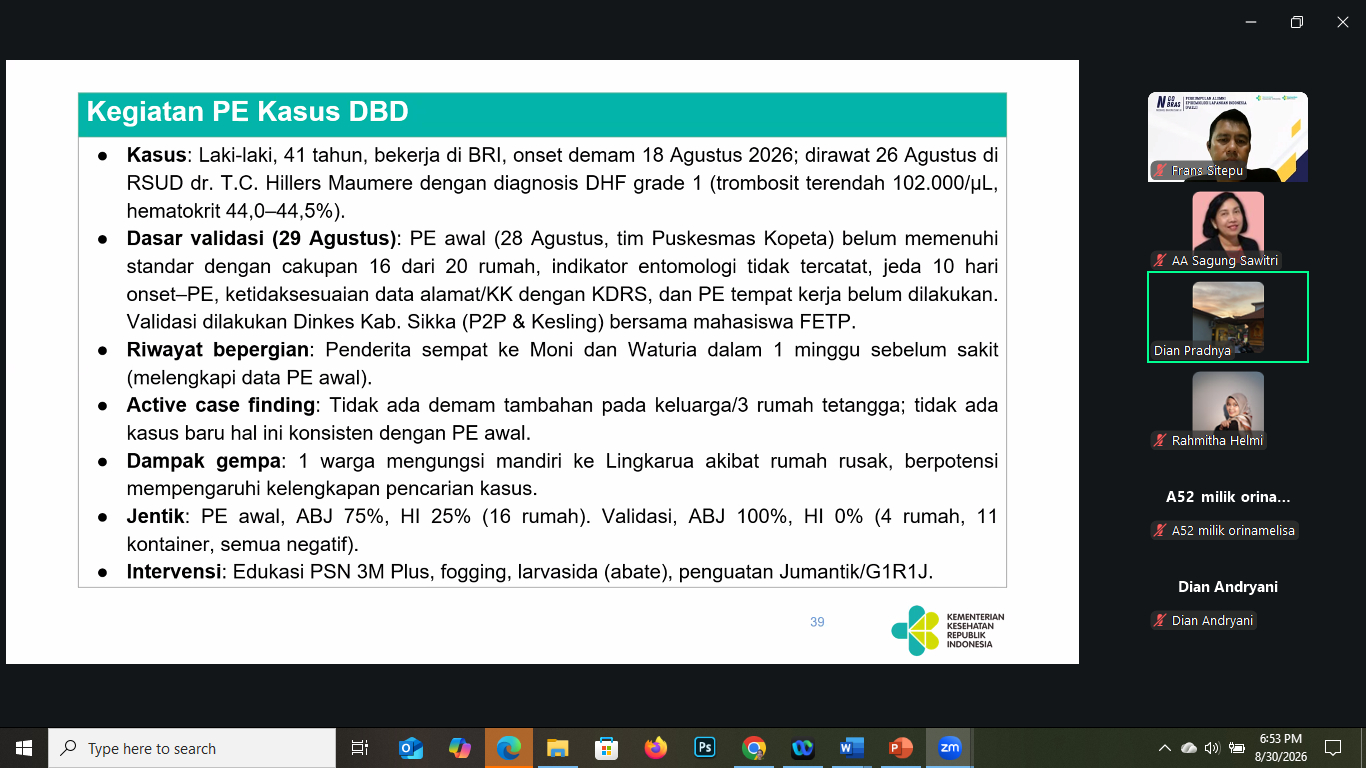 FETP Udayana Field Assessment in Sikka District